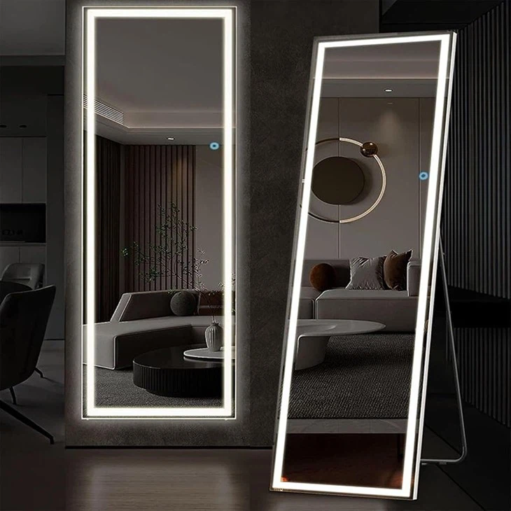 lighted dressing mirror with stand